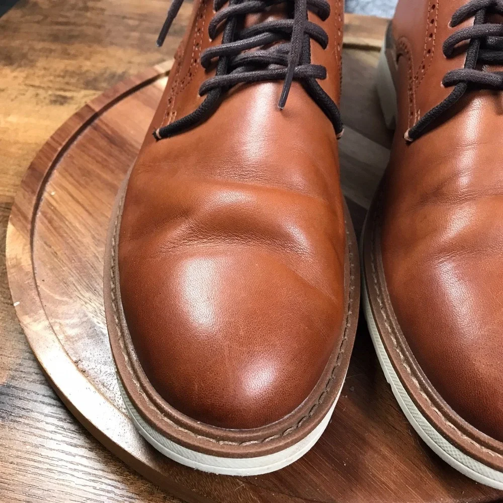 Cole Haan Go To Plain Toe Oxford Mens 10.5M British Tan Leather Derby Shoes